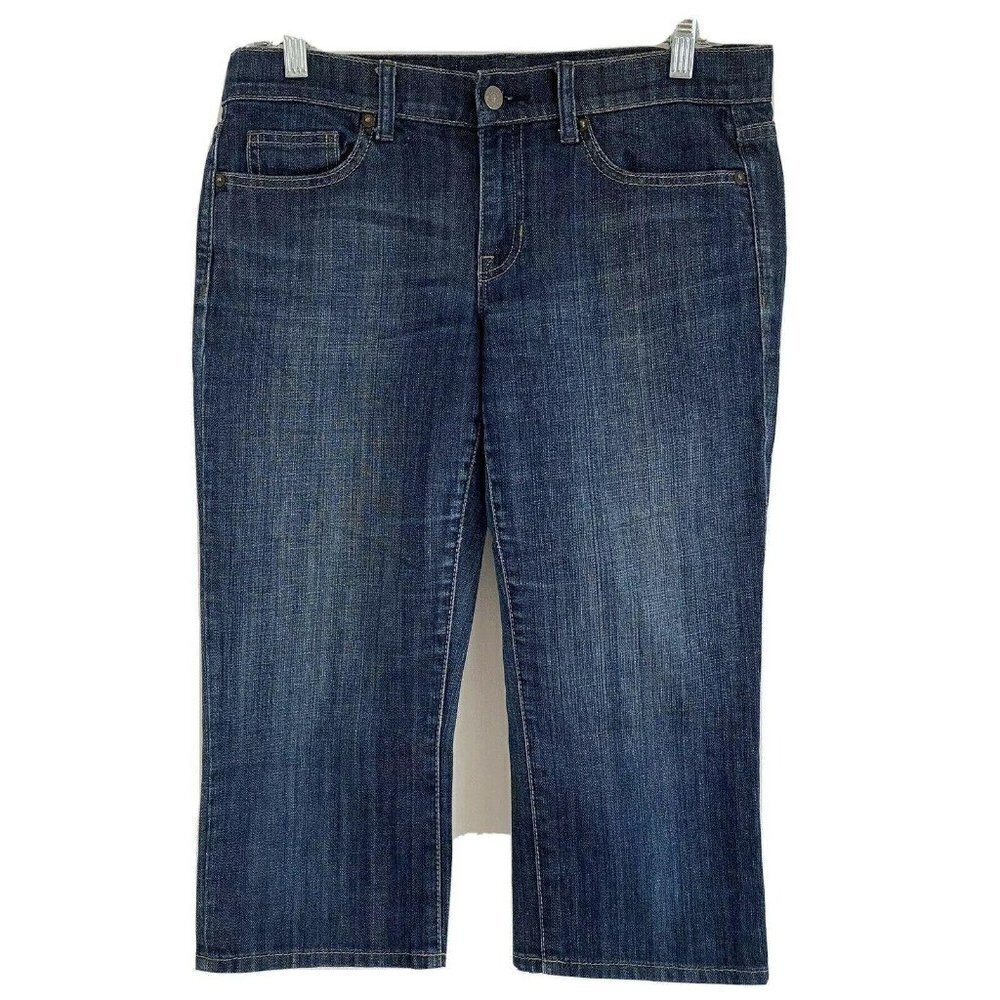 Gap Crop Capri Blue Denim Jeans 6 Medium Wash Stretch 30x19 Low Rise 5 Pockets